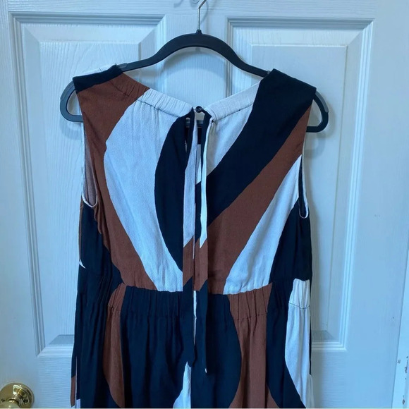 KATE SPADE Rio Sleeveless Dress Crepe Size 6 Brown Black White Mod - Picture 9 of 10